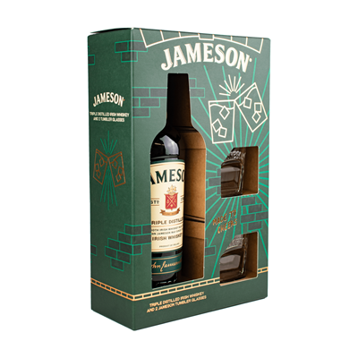 JAMESON Pachet Whiskey 40% + 2 Pahare SGR 0,7 L - WALTI