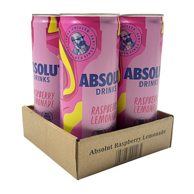 ABSOLUT Mix Vodca Zmeura Dulce si Lamaie 4,9% SGR 4 x 0,25 L - WALTI