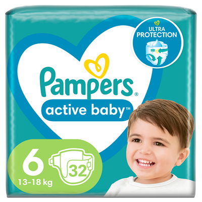 Pampers active baby Scutece Marimea 6 13-18 Kg 32 bucati
