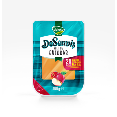 delaco DeSenvis Cheddar Felii 400 g
