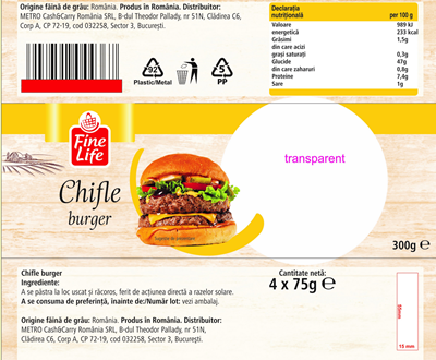 Fine Life Paine Toast cu Faina de Secara 600 g