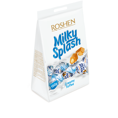 ROSHEN Milky Splash Caramele cu Umplutura de Lapte 150 g - WALTI