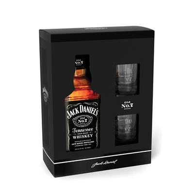 JACK DANIEL'S Pachet Whisky + 2 Pahare 40% SGR 0,7 L - WALTI