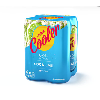 URSUS Cooler Soc si Lime 0% Doza SGR 4 x 0,5 L - WALTI