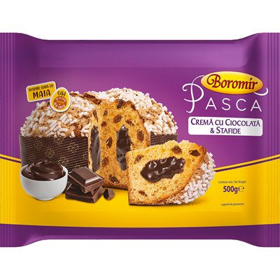 Boromir Pasca Crema Ciocolata si Stafide 500 g