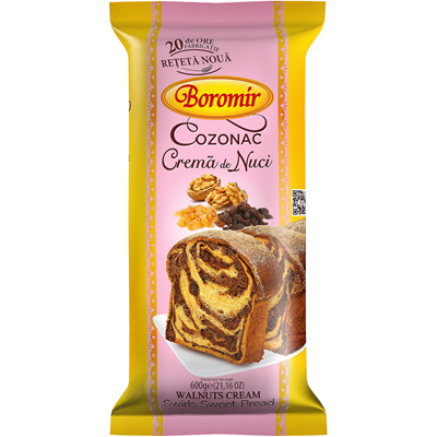 Boromir Cozonac cu Crema de Nuci 600 g