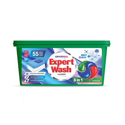 EXPERT WASH 55 Capsule Detergent Rufe Universal - WALTI