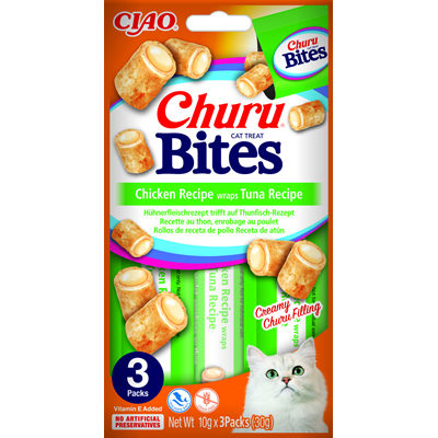 Churu Bites 3 Recompense Pisici Ton 30 g