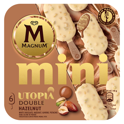MAGNUM Inghetata Mini Dublu Alune Pachet 6 x 46 g