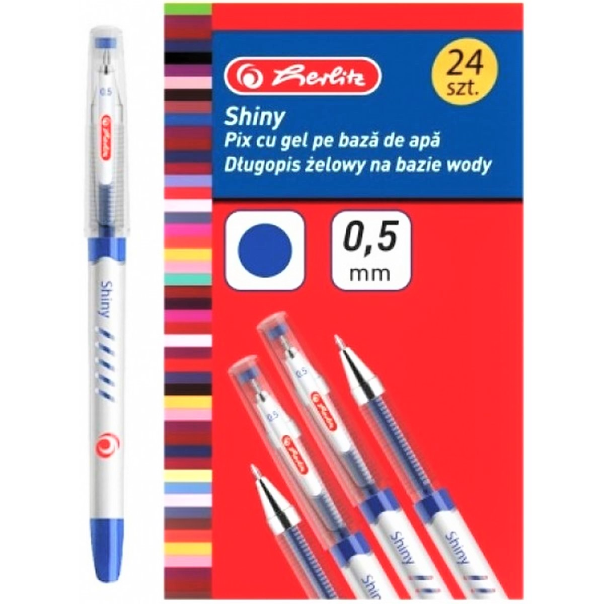 herlitz Pix Shiny cu Gel Varf 0,5 mm 24 bucati