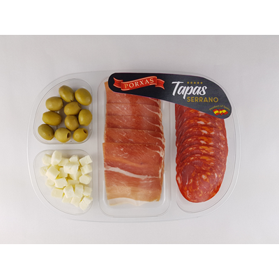 PORXAS Tapas Serrano Masline 140 g