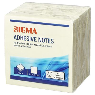 SIGMA Hartie Adeziva 75 x 75 mm 6 bucati
