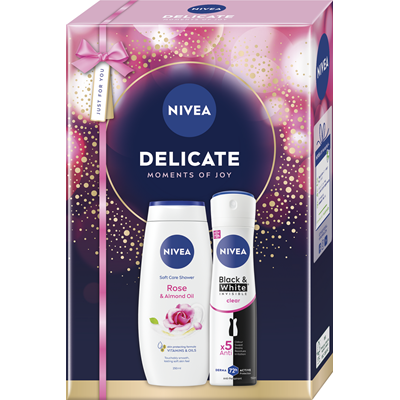 NIVEA Set Cadou Delicate Gel de Dus + Deodorant Spray