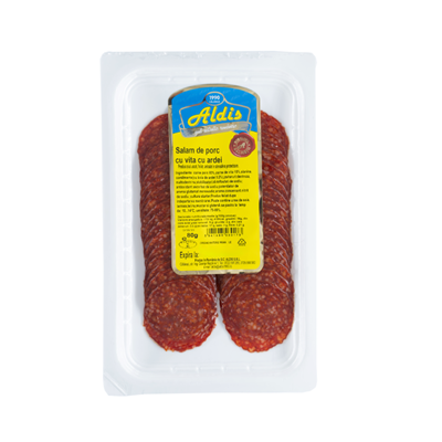 Aldis Salam de Porc cu Vita si Ardei 80 g