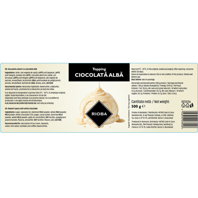 RIOBA Topping Ciocolata Alba 500 g