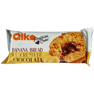 PRAJITURA CASEI Piure Banane si Crema Ciocolata 55 g