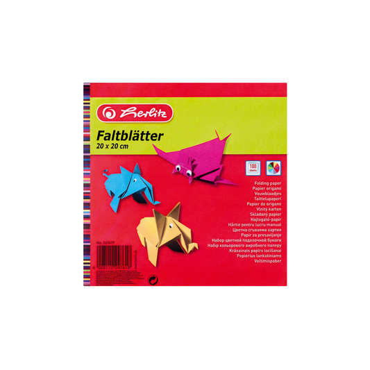 herlitz 100 Coli Hartie Origami 60 g 20 x 20 cm