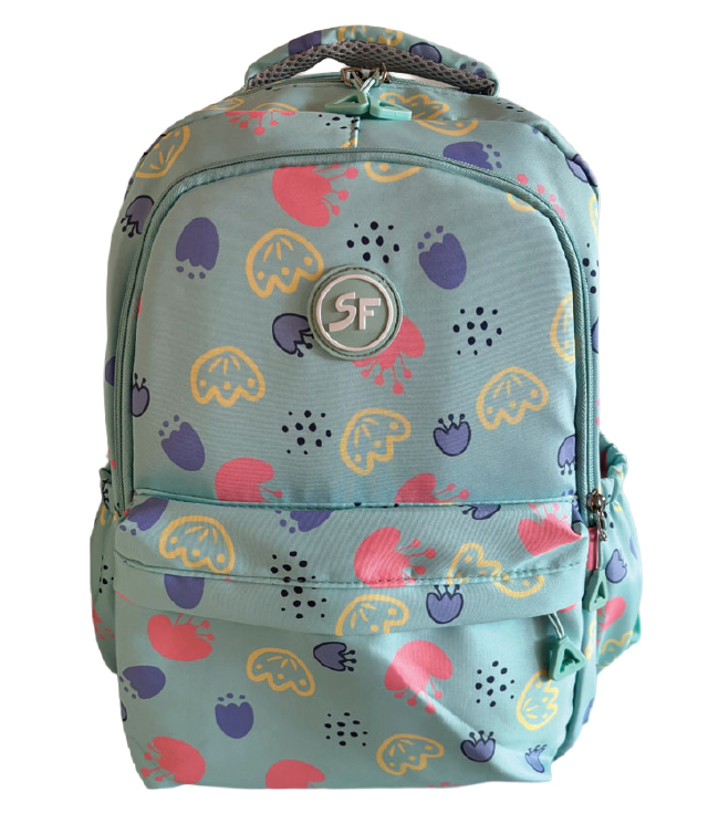 SCHOOL FRIENDLY Ghiozdan 3 Fermoare Verde Pal