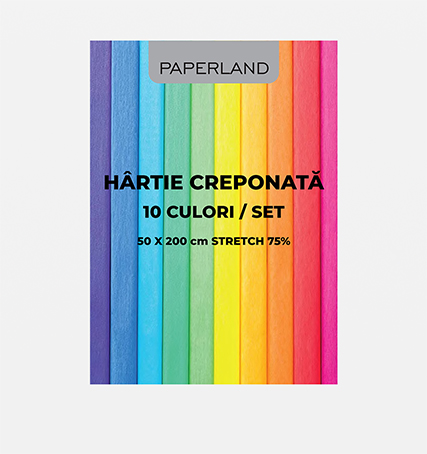 PAPERLAND Set 10 Bucati Hartie Creponata 10 Culori