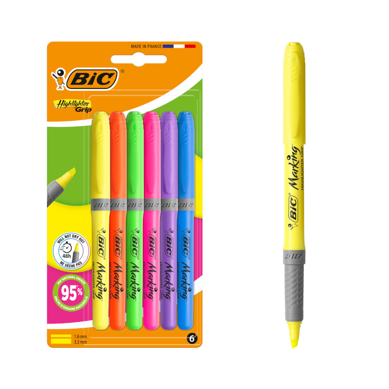 BiC Evidentiator Brite Liner 6 culori