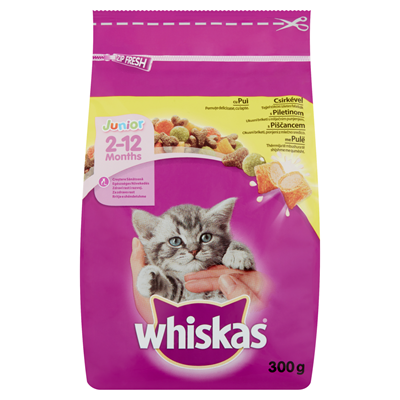 whiskas Hrana Uscata Pisici Junior Pui/Morcov 300 g