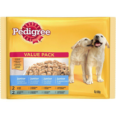 Pedigree Hrana Umeda Caini Junior Mix in Sos 4 x 100 g