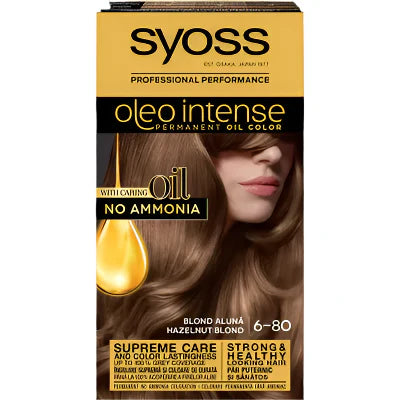 syoss Oleo Intense Vopsea de Par Nuanta 6-80 Blond Aluna 115 ml - WALTI