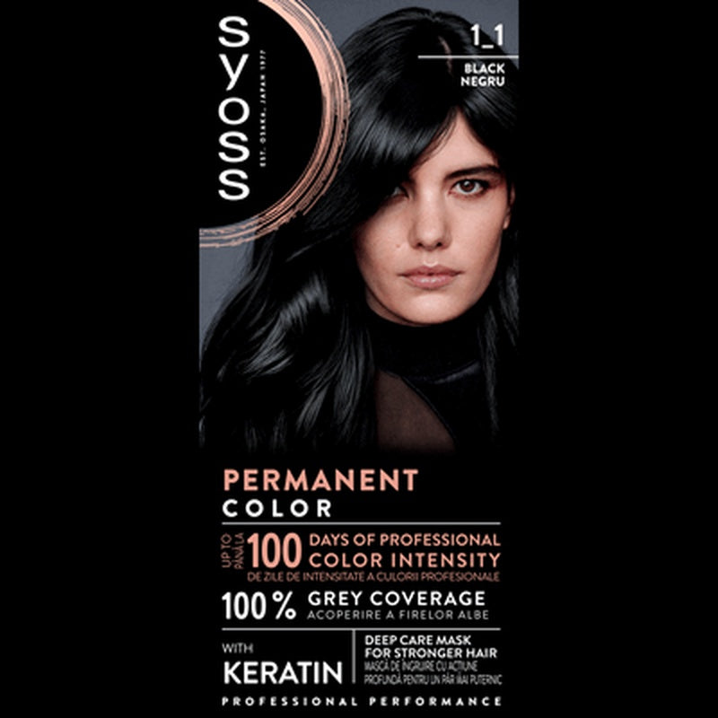 syoss Baseline Color Vopsea de Par Nuanta Black 115 ml