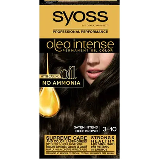 syoss Oleo Intense Vopsea de Par Nuanta 3-10 Saten Inchis 115 ml